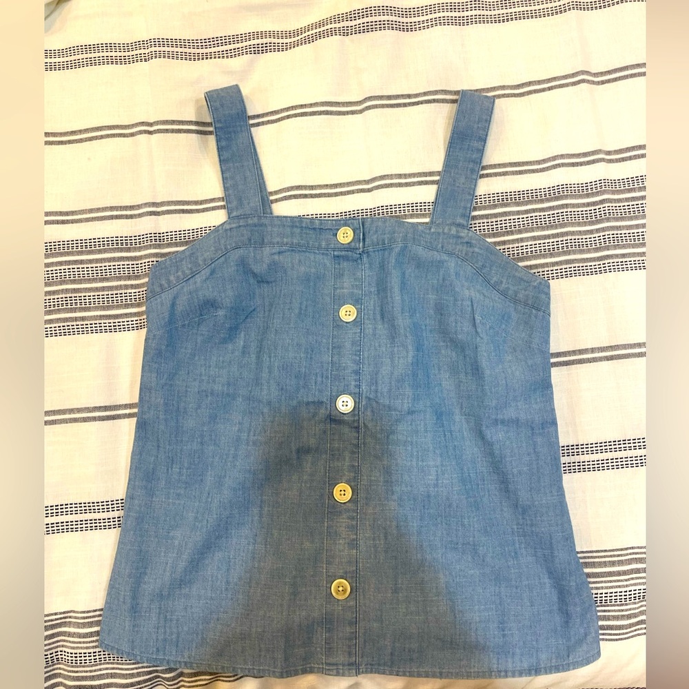 Cropped denim tank - J Crew
